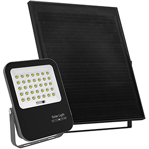 Proyector LED solar 100W 6000ºK. Batería reemplazable.